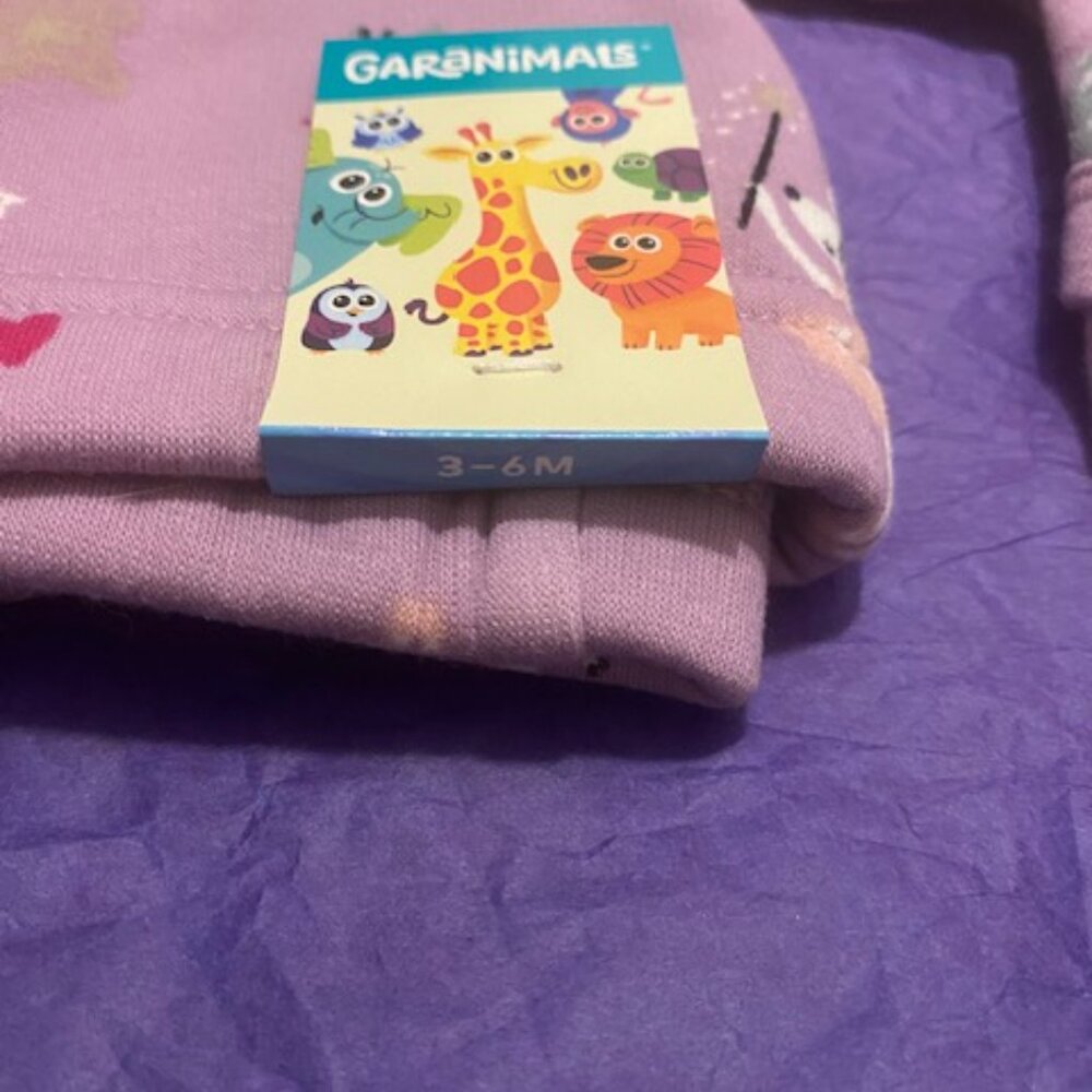 GARANIMALS PURPLE LONG SLEEVE AND PANTS SET SIZE: 3-6 months - Picture 6 of 6